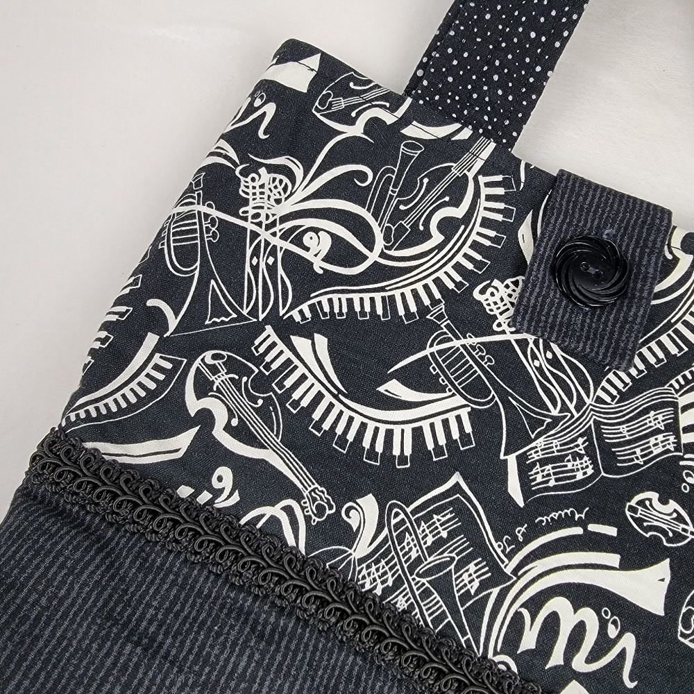Homemade Bag with Musical Instruments Print